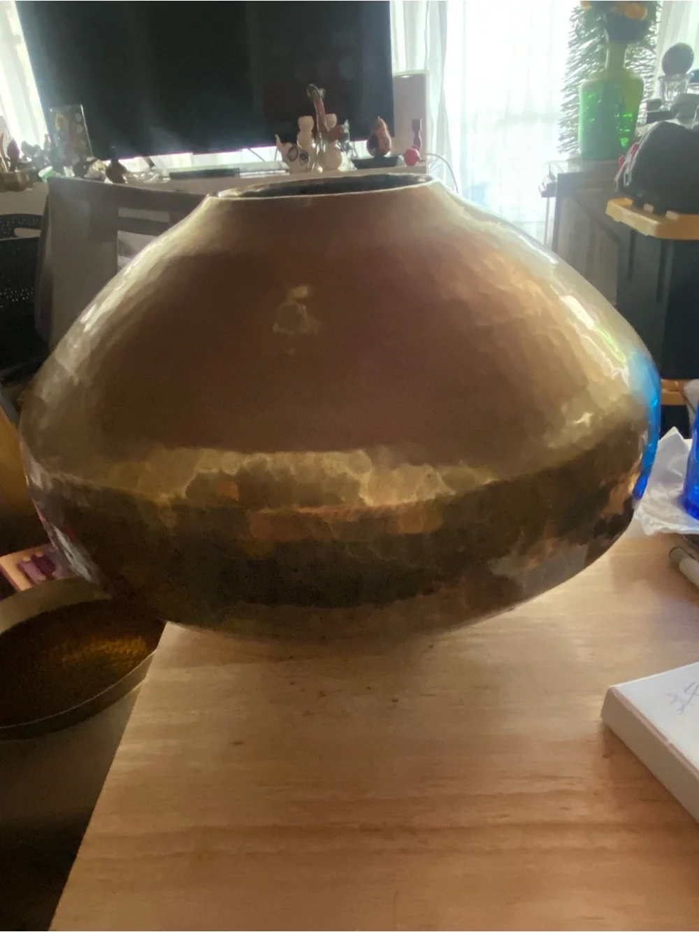 Hammered Metallic Decorative Vase - Brass last pic for comparison